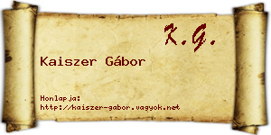 Kaiszer Gábor névjegykártya